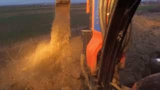 EXCAVATOR DIGGING THE GROUND FOR THE WATER PIPES 2 - Go Pro Footage