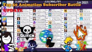 Top 50 YouTube Animation Channels Subscriber Battle (Updated)