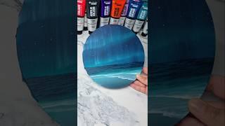 Easy way to paint an aurora sky seascape / acrylic painting ideas for beginners ️