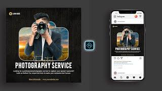 Photography Service Social Media Post Banner Design in Photoshop Tutorial