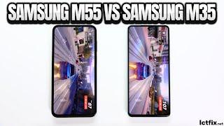 Samsung Galaxy M55 vs Samsung Galaxy M35 | Video test Display, SpeedTest, Camera Comparison