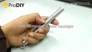 Portable Mini Flashlight Stainless Steel USB Rechargeable Medical Pen Torch Light For Doctor