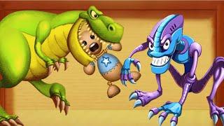 The Buddy vs Dinosaur T-Rex, Aliens | Kick The Buddy