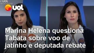 Debate: Tabata Amaral é questionada sobre voo de jatinho particular e namorado e rebate: ‘Delírio’