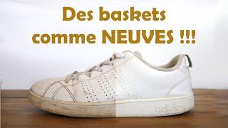 Nettoyer ses BASKETS BLANCHES en cuir et tissu TUTO