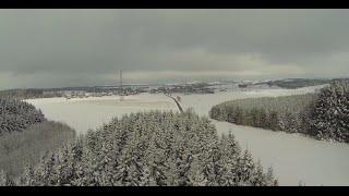 Battle of the Bulge shots of Foy foxholes from band of brothers with drone DJI 1945-2015