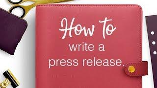 How to write a press release