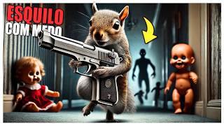 Casa ASSOMBRADA onde Literalmente é um Esquilo com uma arma no Squirrel with a Gun