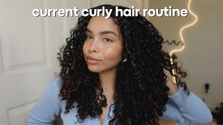 Current Curly Hair Routine | Only two products + THE BEST curl defining brush!