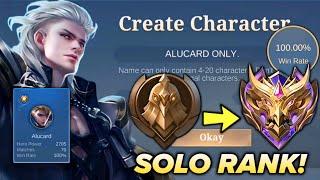 100% WIN RATE FROM WARRIOR TO MYTHIC SOLO RANK - ALUCARD ONLY!!  (hardest challenge)