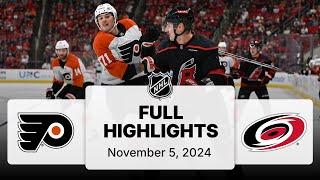 NHL Highlights | Flyers vs. Hurricanes - November 5, 2024