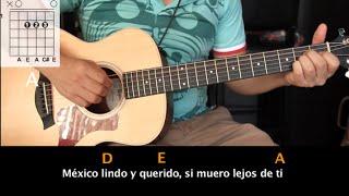 Como tocar México Lindo y Querido - Tutorial Guitarra (HD)