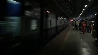 12701 Hussain Sagar Superfast Express Crossing Crowded Dadar Station : Indian Railways