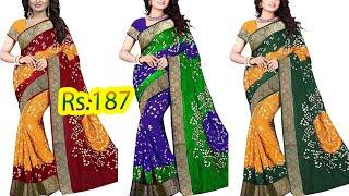 Gujarati/Rajasthani Bandhani SareesBuy Bandhej Bandhani Saree Online Jaipur Bandhej