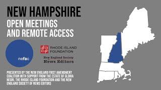 New Hampshire: Open Meetings and Remote Access