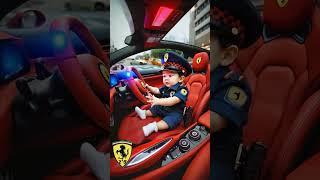  Tiny Police Officers Driving Ferraris! 