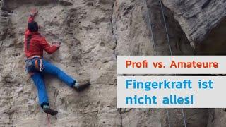 Klettern 7. Grad mit Profi und Amateur im Vergleich: "Fingerkraft ist nicht alles!" Levedagsen, Ith