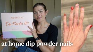 Pumpkin Spice Dip Powder Nails Tutorial | inspo from @SipAndDip | AzureBeauty Dip Kit