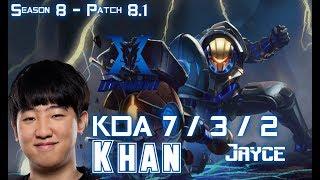 KZ Khan JAYCE vs GANGPLANK Top - Patch 8.1 KR Ranked