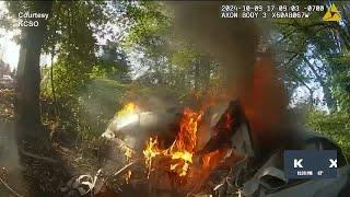 Man pulled from burning car in King County