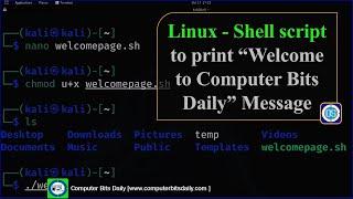 Linux - Shell script to print “Welcome to Computer Bits Daily” Message [ Example ]