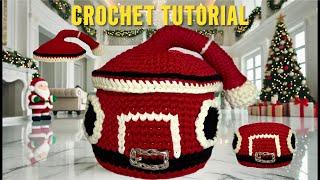 How to Crochet a Santa Claus  House - Gift Box: Step-By-Step Tutorial