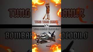TUNG TUNG TUNG SAHUR VS BOMBARDIRO CROCODILO️ #italianbrainrot #edit #brainrot #