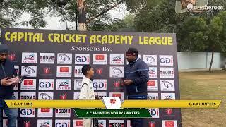 Live Cricket Match | C.C.A TITANS vs C.C.A Hunters | 07-Jan-25 09:19 AM | Capital Cricket Academy Le