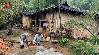 Carpenter couple renovating old house, making furniture & Renovating beautiful living room P3