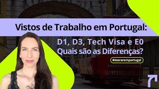 Vistos de Trabalho em Portugal: D1, D3, Tech Visa e E0 – Quais são as Diferenças?