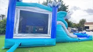 Best Renter Bounce House with Slide | JumpOrange Dolphin Dual Lane Combo