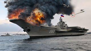 13 Minutes Ago! Russian Aircraft Carrier Carrying Nuclear Explosives, Destroyed by Ukrainian F-16!