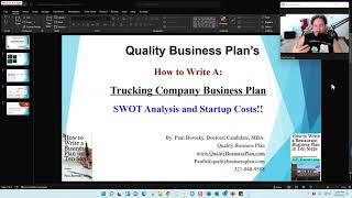 How to write a Trucking Company Business Plan by Paul Borosky, MBA. – SWOT Analysis - Startup Costs.