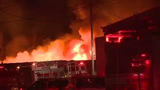 Ohio train derailment and fire: Raw video of building fire from derailed train in East Palestine