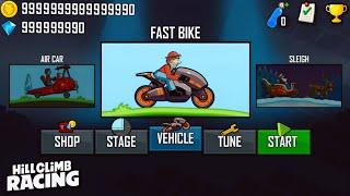 HILL CLIMB RACING FAST BIKE UNLOCKED AND MAXED OUT - GAMEPLAY WALKTHROUGH (ANDROID IOS)