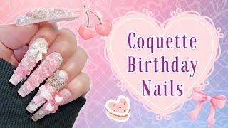 Coquette, or chaos?? Make birthday nails with me!