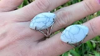 Howlite Natural Stone Ring - Howlite Jewelry - MagicCrystals.Com