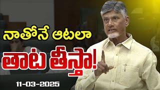 తాట తీస్తా... | CM Chandrababu Naidu Strong Warning | AP Assembly | TDP News | TV5 News