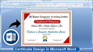 How To Make Certificate Design in Microsoft Word || Ready To Print