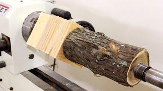 WOODTURNING - INCREDIBLE SILVERBERRY WOOD WITH PLYWOOD GOBLET YOU MUST SEE