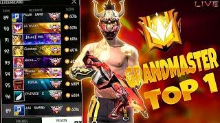 New Grandmaster Top 1 Push V Badge Lobby  FF LIVE  Free Fire LIVE! #ff #freefire #tondegamer
