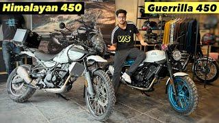 Royal Enfield Guerrilla 450 Vs Himalayan 450 Side By Side Comparison: Seat Height & Price Diff ?