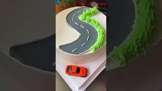 Car Theme Cake Boy//Birthday Cake Design |vehicles Theme Cake #shorts #birthday#boy#car#cake #video