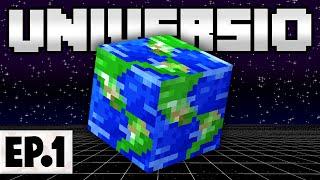 Minecraft UniversIO | CRAFTING THE SUN, THE EARTH & GRAVITY!?! #1 [Modded Questing SpaceBlock]