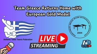 LIVE  Team Greece Returns Home with European Gold Medal | Airport Welcome ️