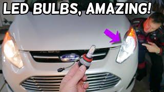 FORD C-MAX LED HEADLIGHT BULBS INSTALLATION REVIEW