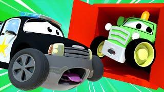 Car Patrol -  Baby Lily The Bus And Ben The Tractor Get Stuck in a Container! - Cars videos for kids