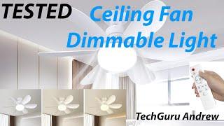 Ceiling Fan With Dimmable Light and Remote Control