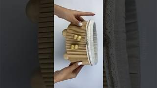 From Trash to Treasure: DIY Storage Baskets with Paper Straws & Cardboard! ️ #paperstrawdiy