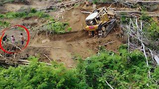 ONE WRONG MOVE = DISASTER! Bulldozer Fights Deadly Slopes & Deep Cliffs! 